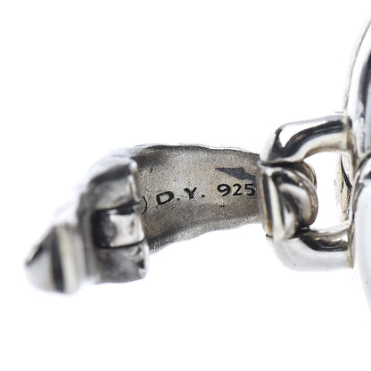 David Yurman Sterling Silver Diamond Prasiolite 19mm Labyrinth Pendant 3 of 3