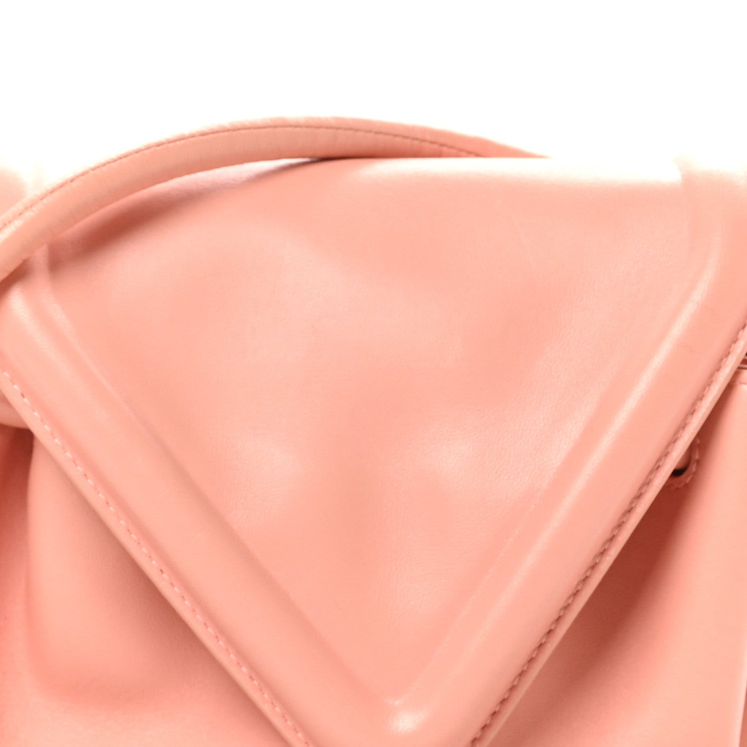 Bottega Veneta Lambskin Small Beak Triangle Flap Shoulder Bag Peachy Silver 7 of 9