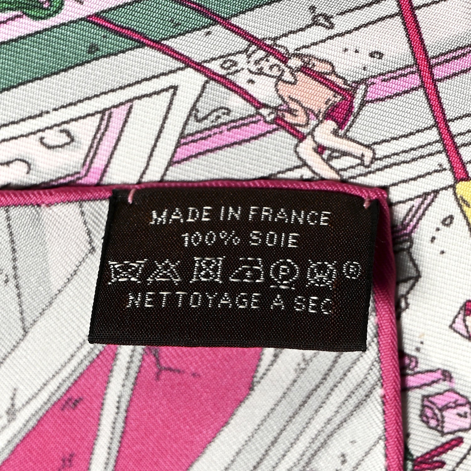 Hermes Silk Le Grand Prix du Faubourg Scarf 90 Rose Menthol Gris Perle 4 of 5