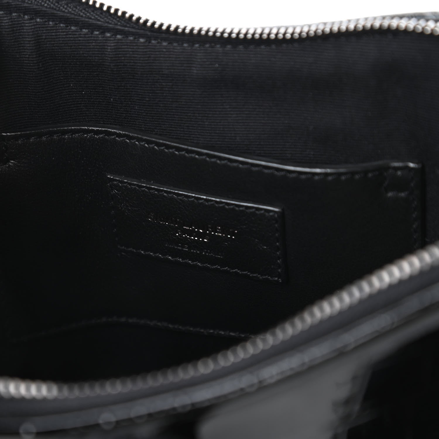 Saint Laurent Patent Crocodile Embossed Sac Coeur Heart Shaped Clutch Black 8 of 10