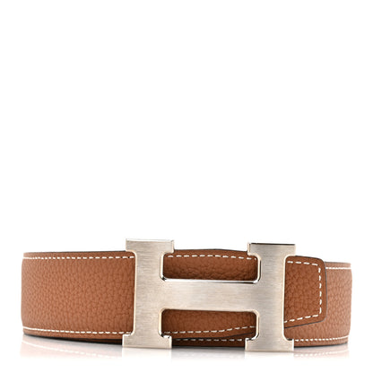 Hermes Box Togo 32mm H Belt 85/34 Black Gold 1 of 4