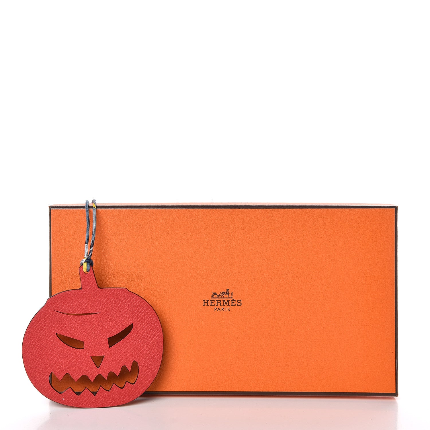 Hermes Epsom Togo Petit H Pumpkin Bag Charm Vermillion Cuivre 4 of 4