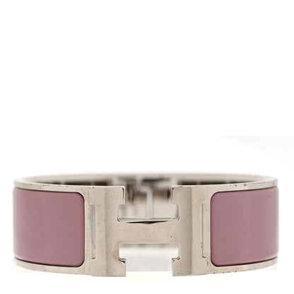 Hermes Enamel Wide Clic Clac H Bracelet PM Bois De Rose 1 of 4