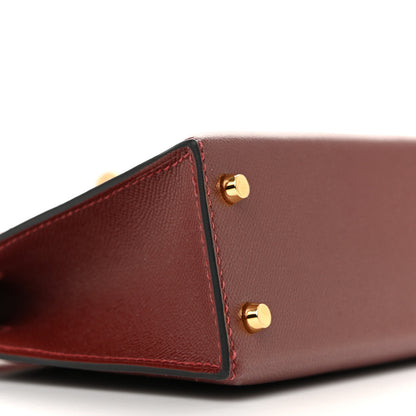 Hermes Madame Calfskin Mini Kelly Sellier 20 Rouge H 9 of 11