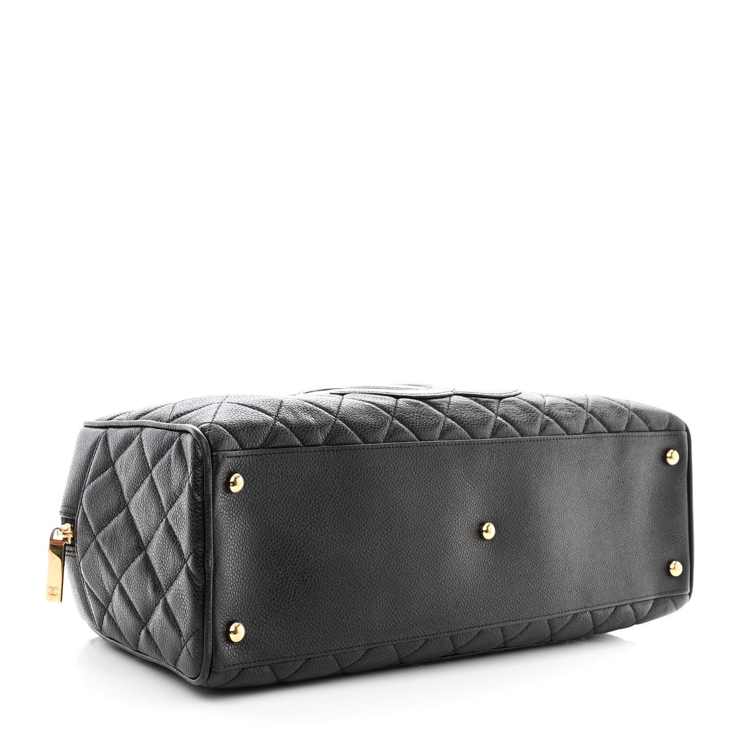 Caviar Quilted Large Bowler Black