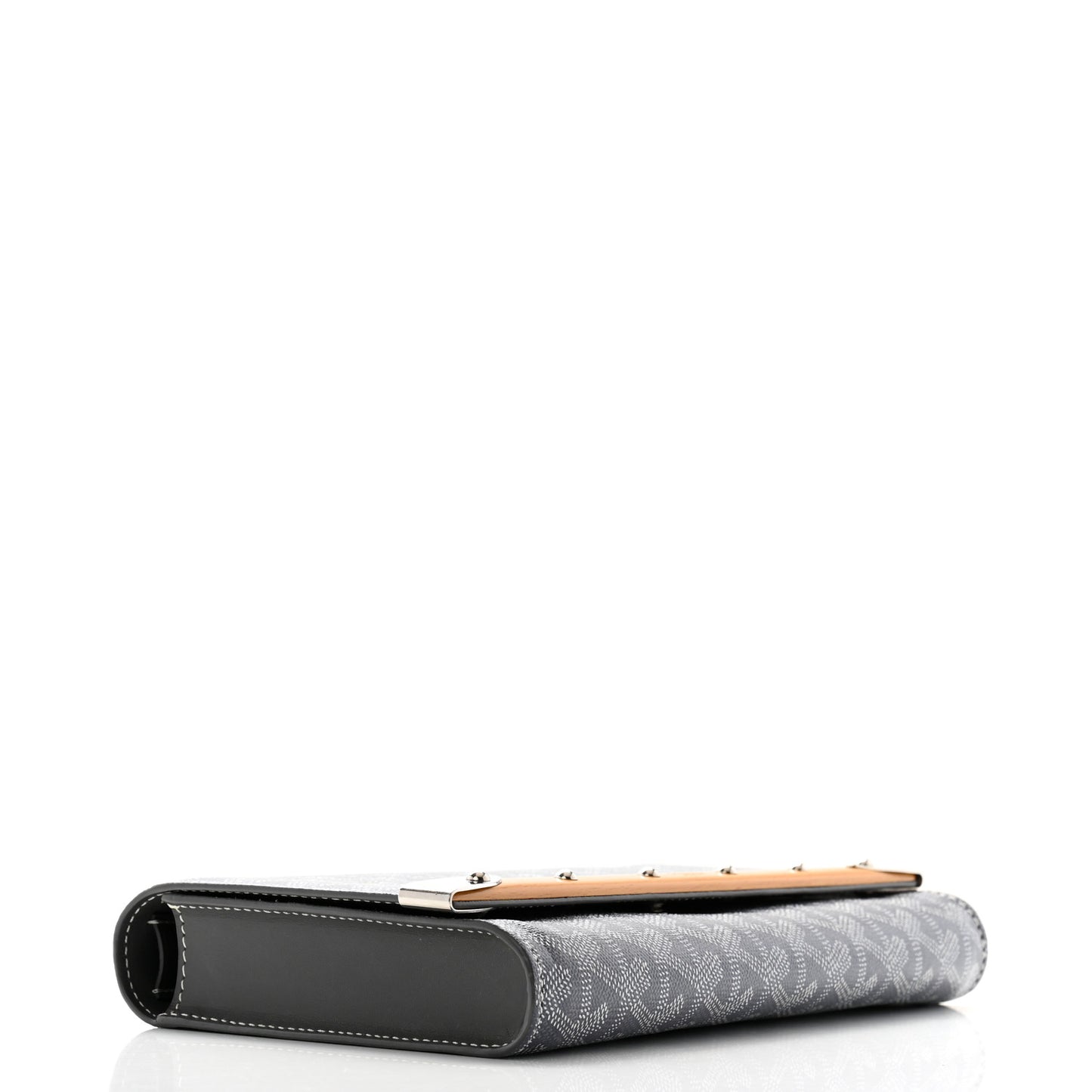 Goyardine Monte Carlo Bois Clutch With Strap Gray