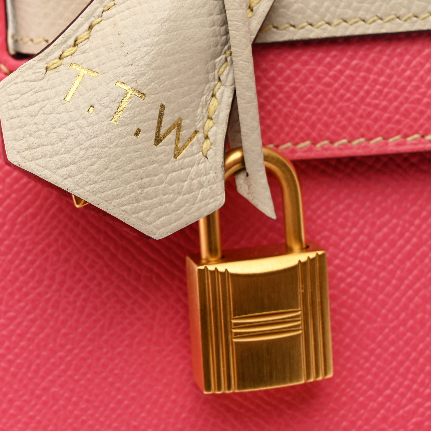 Hermes Epsom Bi-Color Horseshoe Kelly Sellier 25 Rose Azalee Craie 11 of 13