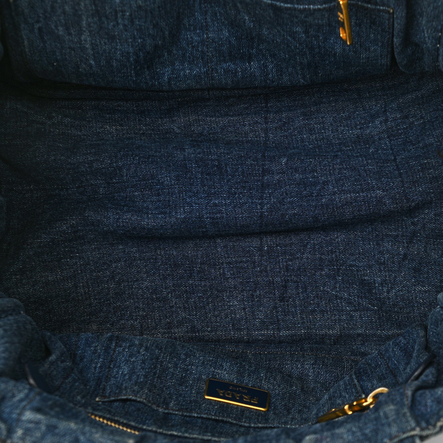 Prada Denim Logo Tote Bleu 5 of 10