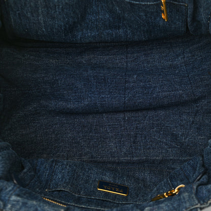 Prada Denim Logo Tote Bleu 5 of 10