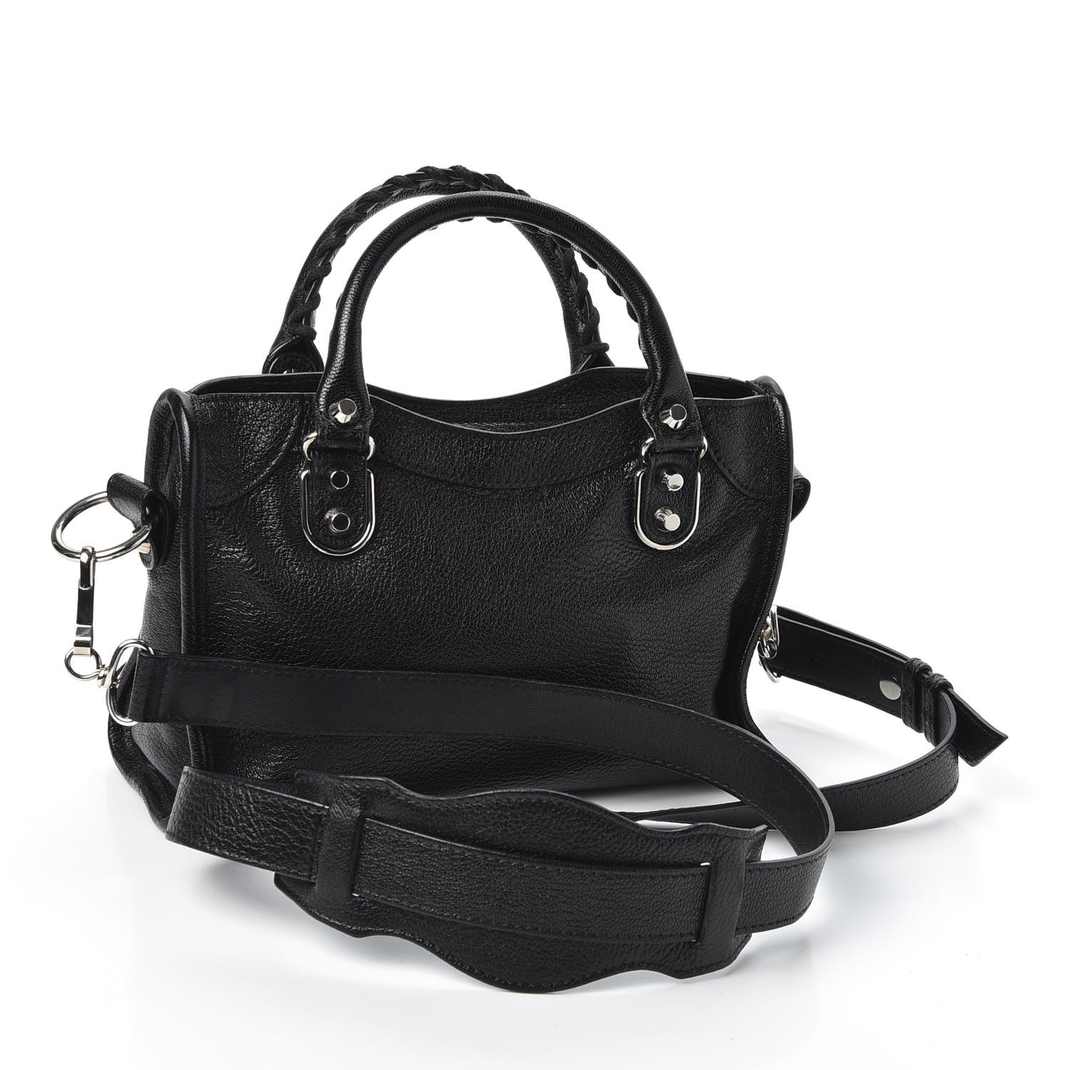 Balenciaga Chevre Silver Metallic Edge Hardware Mini City Black 2 of 9