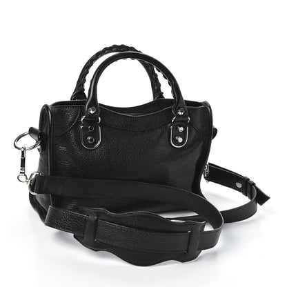 Balenciaga Chevre Silver Metallic Edge Hardware Mini City Black 2 of 9