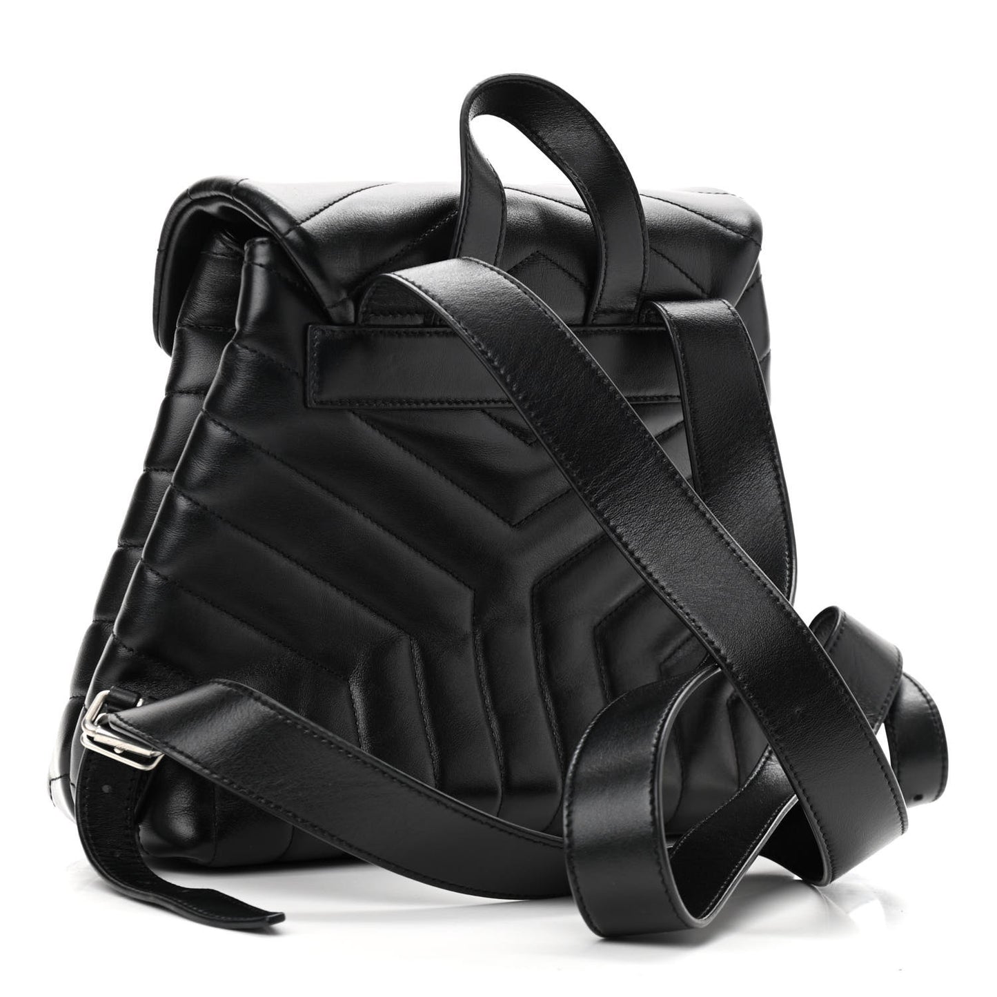 Calfskin Y Quilted Monogram Small Loulou Backpack Black