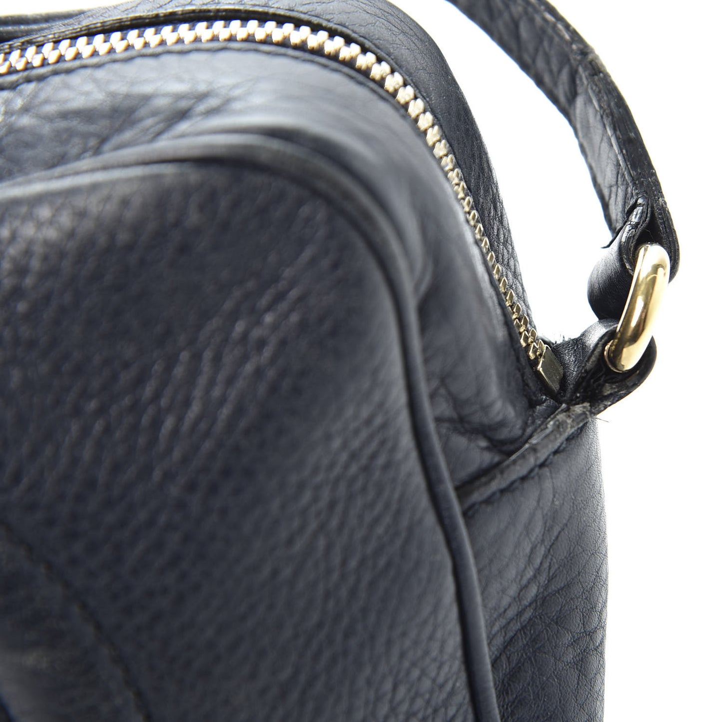 Pebbled Calfskin Small Soho Disco Bag Blue