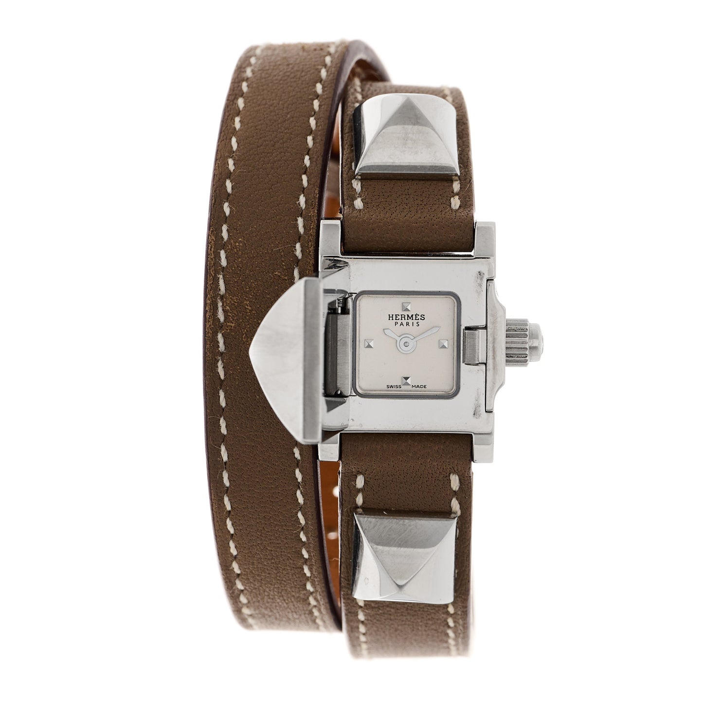 Stainless Steel Swift 16mm Medor Double Tour Quartz Watch Etoupe