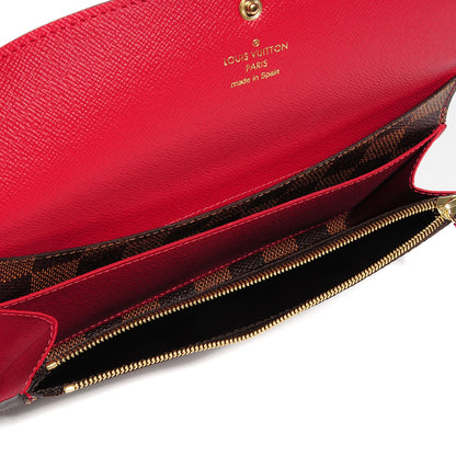 Louis Vuitton Damier Ebene Emilie Wallet Red 5 of 8