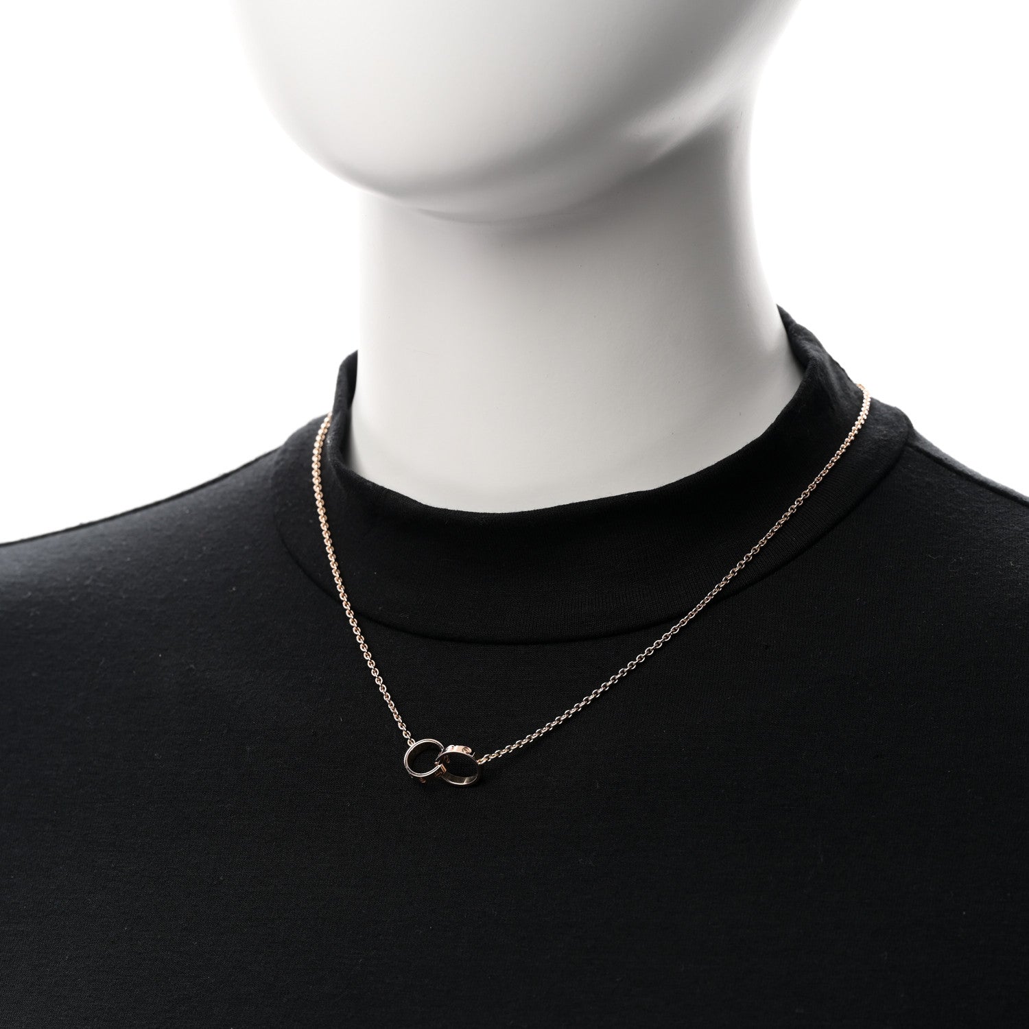 Cartier 18K Pink Gold Interlocking LOVE Necklace 2 of 5