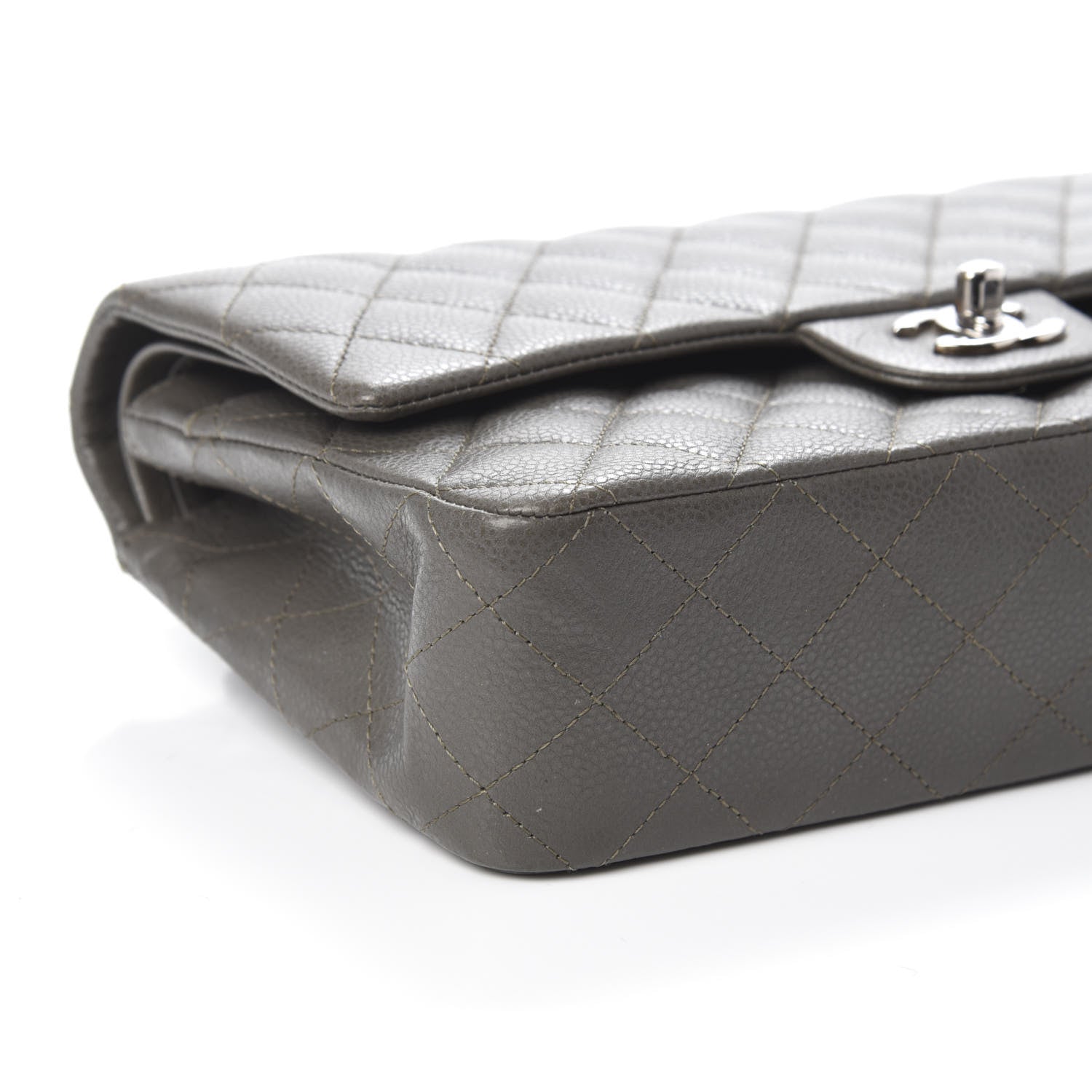 Chanel Caviar Quilted Medium Double Flap Grey 9 of 10