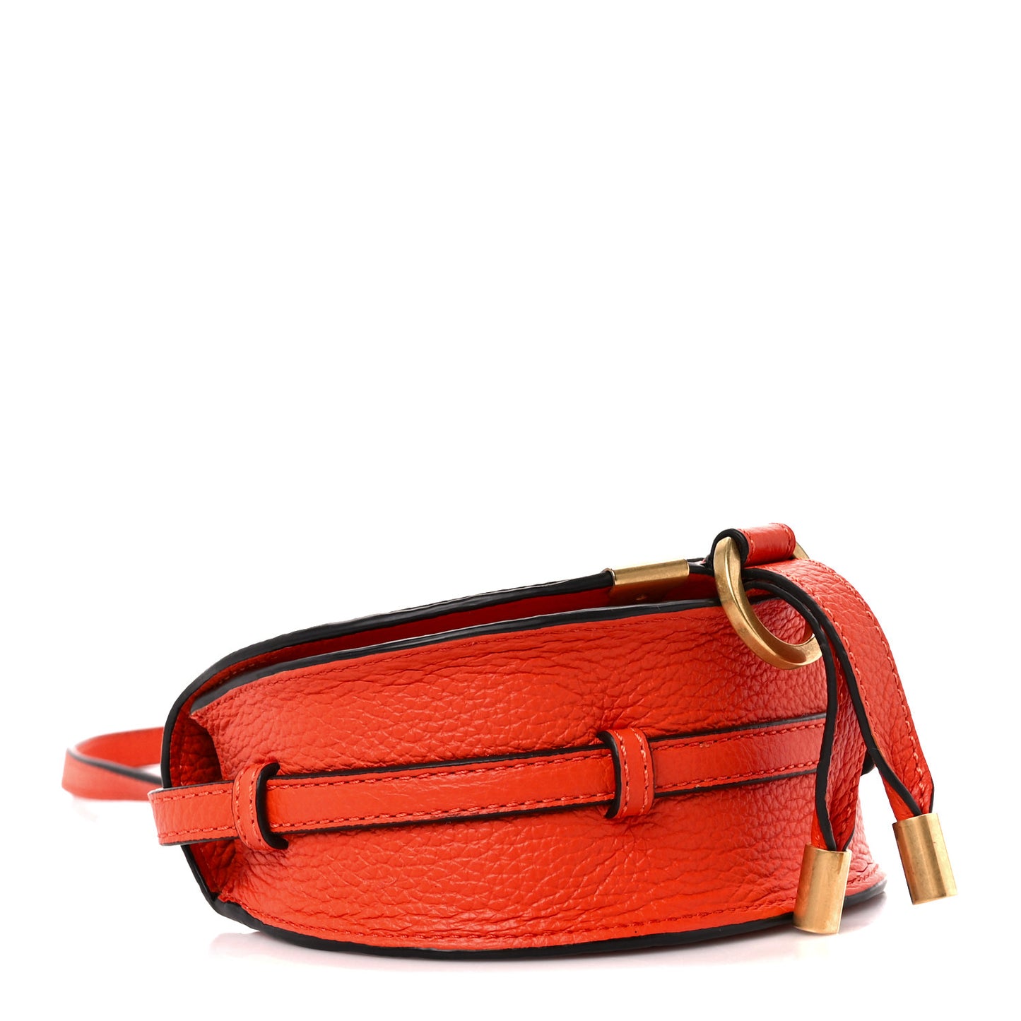 Calfskin Nano Marcie Saddle Bag Rusted Orange