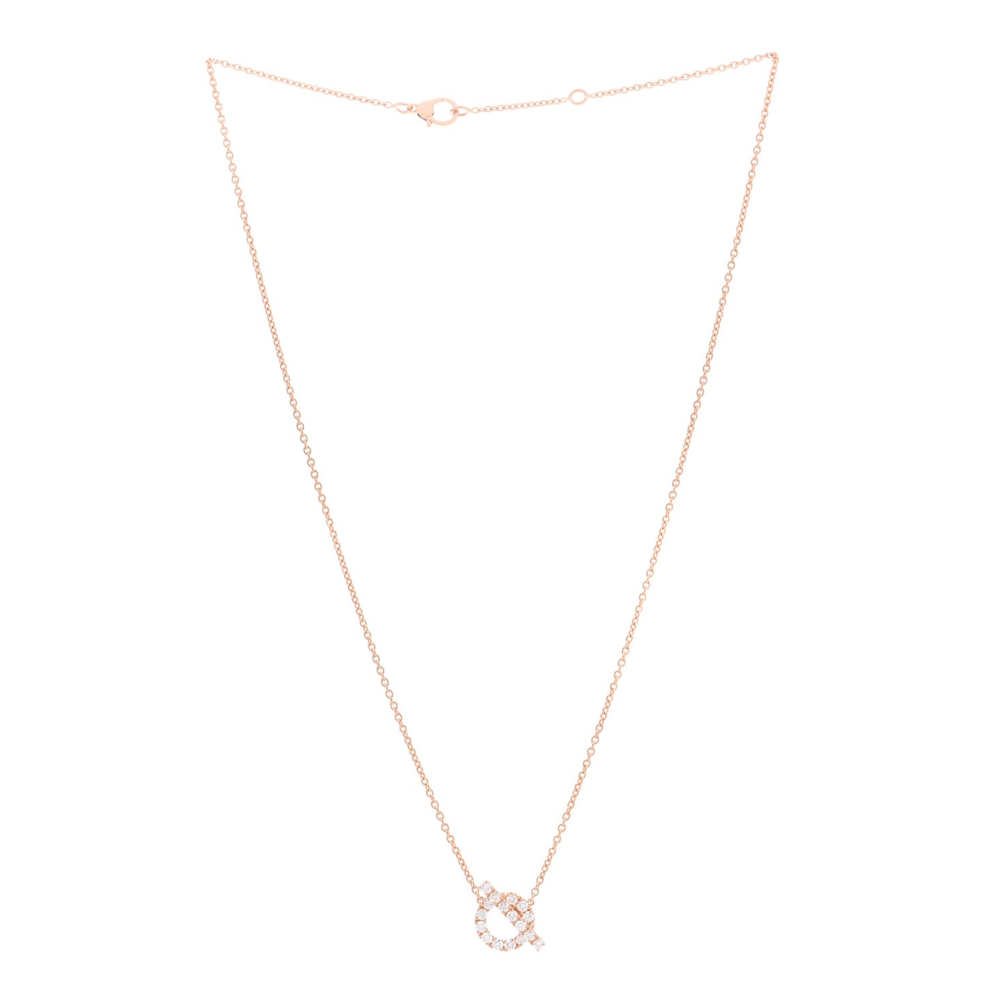 18K Rose Gold Diamond Finesse Pendant Necklace