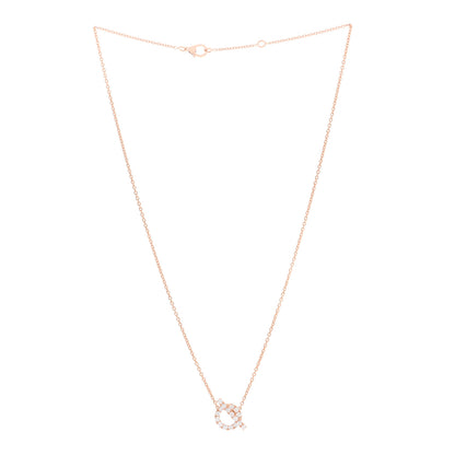Hermes 18K Rose Gold Diamond Finesse Pendant Necklace 2 of 3