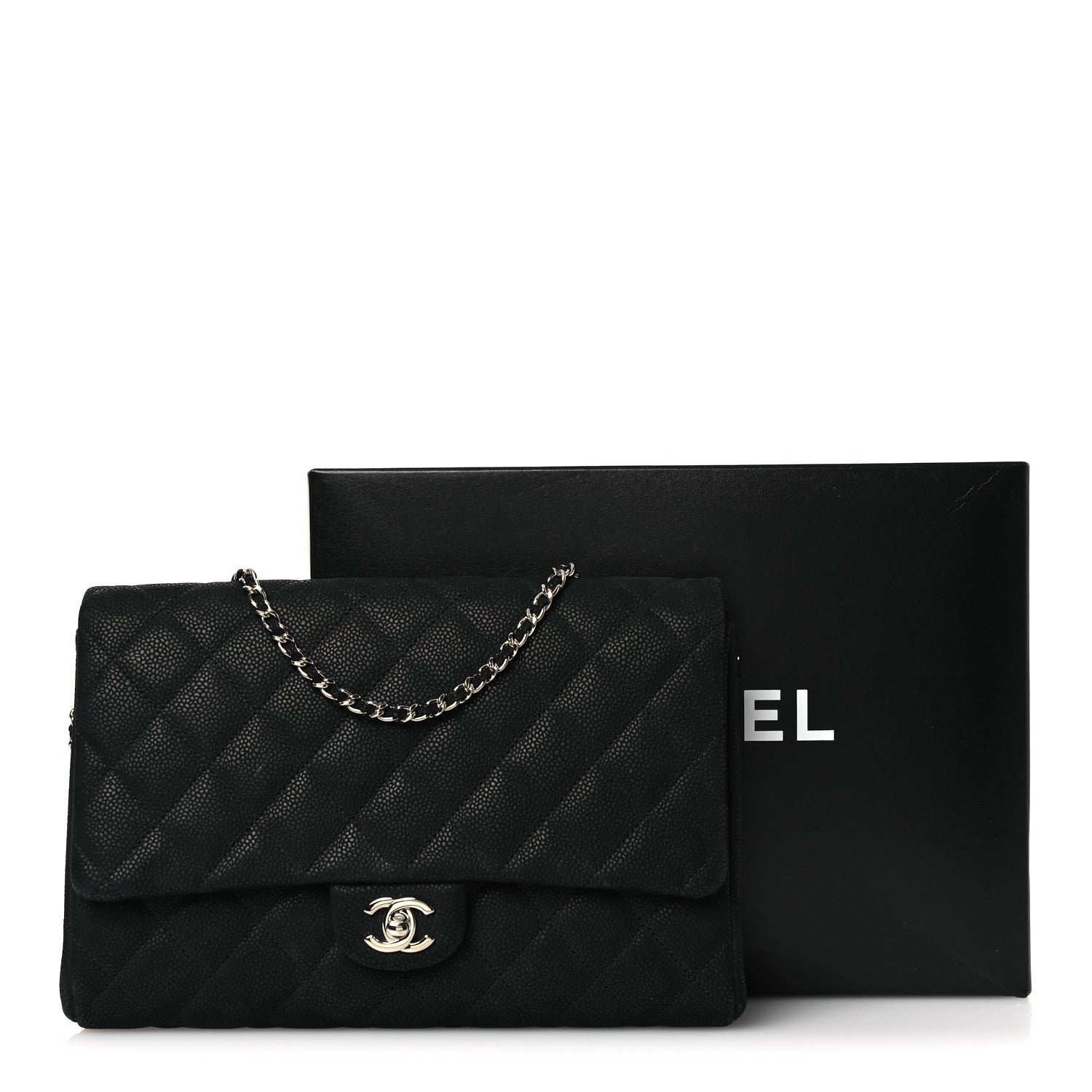 Chanel Iridescent Caviar Quilted Clutch With Chain Flap Black 12 of 12