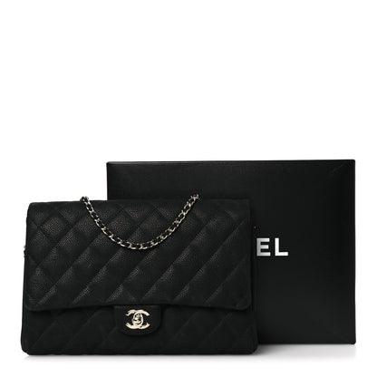 Chanel Iridescent Caviar Quilted Clutch With Chain Flap Black 12 of 12