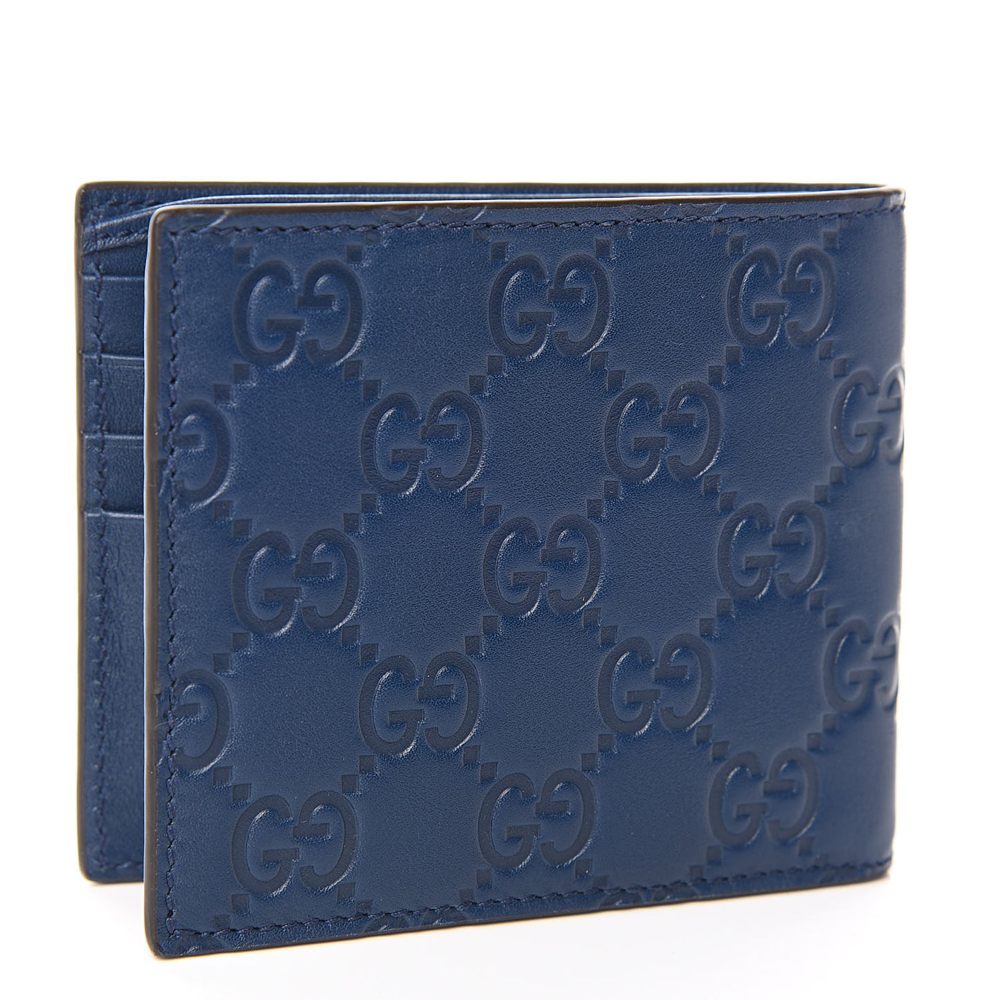 X MLB Guccissima Signature NY Yankees Embroidered Bi-Fold Wallet Royale Ivory