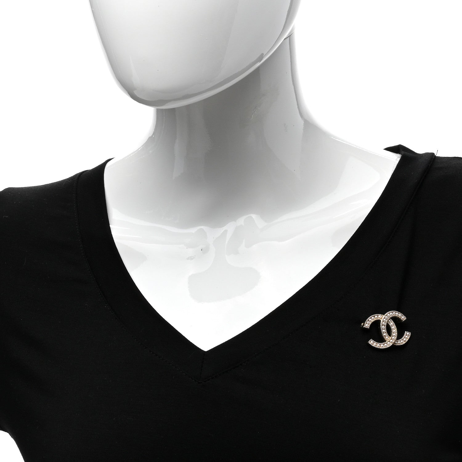 Chanel Pearl CC Mini Brooch Gold 2 of 4