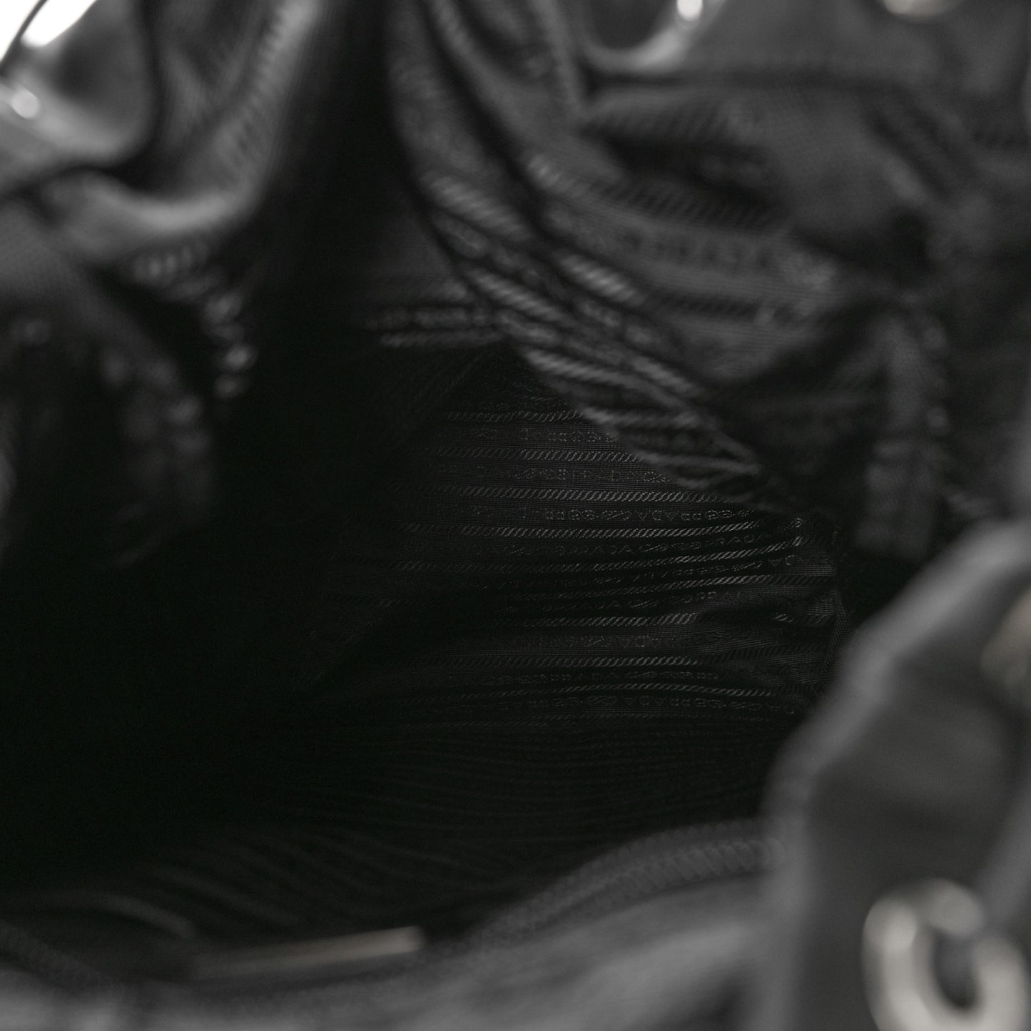 Re-Nylon Saffiano Logo Double Buckle Backpack Black