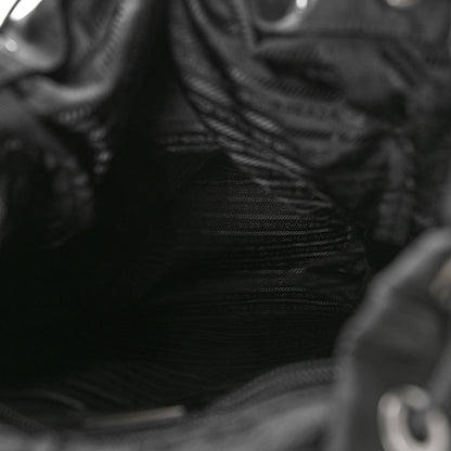 Prada Re-Nylon Saffiano Logo Double Buckle Backpack Black 5 of 8