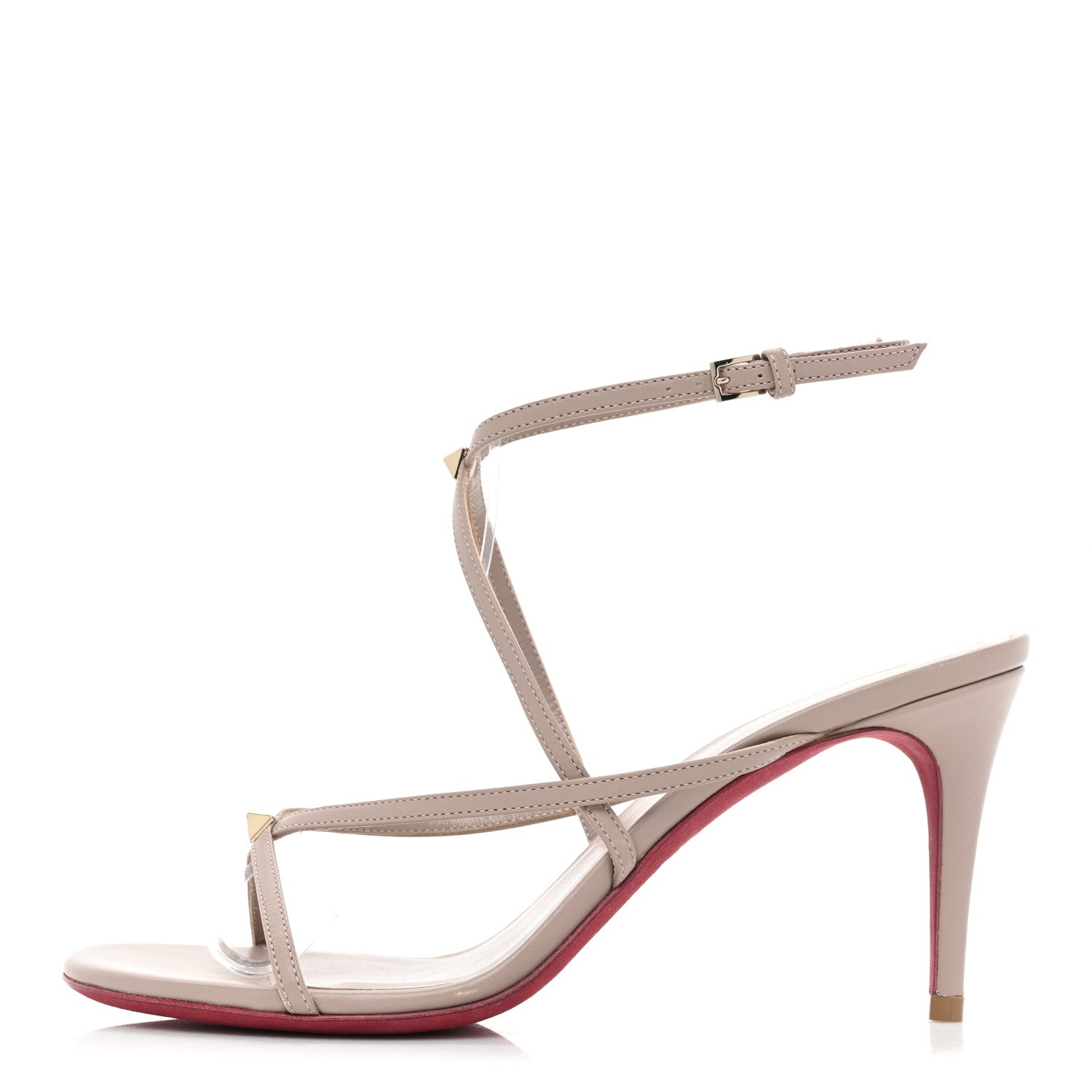 Valentino Garavani Calfskin Strappy Rockstud Ankle Strap Sandals 36 Rose Cannelle 1 of 9