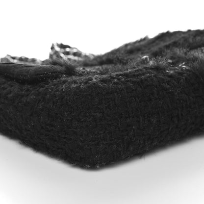 Chanel Tweed Faux Fur Patchwork Jumbo Single Flap Black 9 of 10