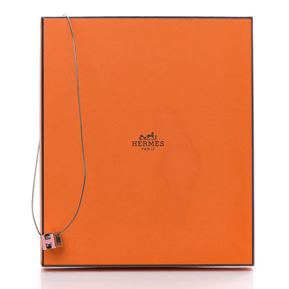 Hermes Lacquered Cage d'H Pendant Necklace Rose 7 of 7