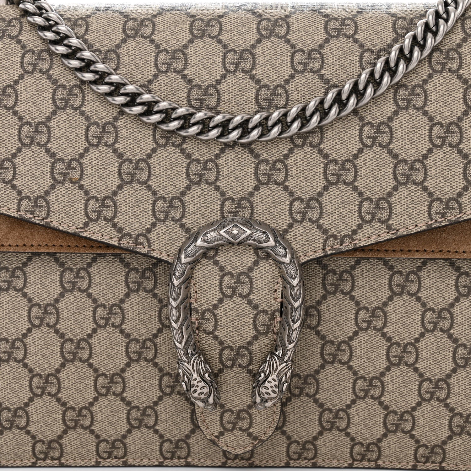 Gucci GG Supreme Monogram Medium Dionysus Shoulder Bag Taupe 8 of 10