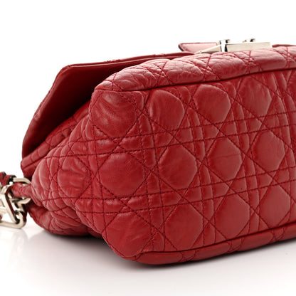 Christian Dior Lambskin Cannage Medium New Lock Flap Red 10 of 14