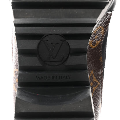 Louis Vuitton Suede Calfskin Monogram Laureate Platform Desert Boots 38 Black 9 of 10