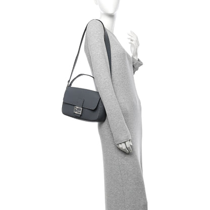 Fendi Cuoio Roma Sellerissima Nappa Sintetica Tape Stitch Mini Baguette Tempesta 2 of 13