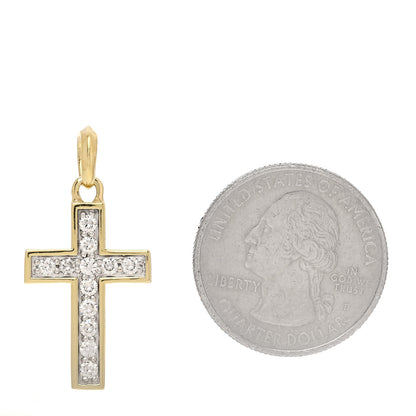 David Yurman 18K Yellow Gold Diamond 23mm Amulet Cross Pendant 2 of 4