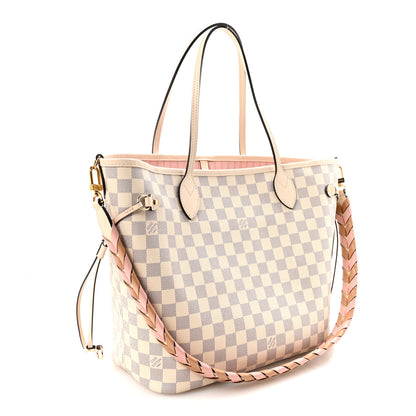 Louis Vuitton Damier Azur Braided Neverfull MM Pink 3 of 9