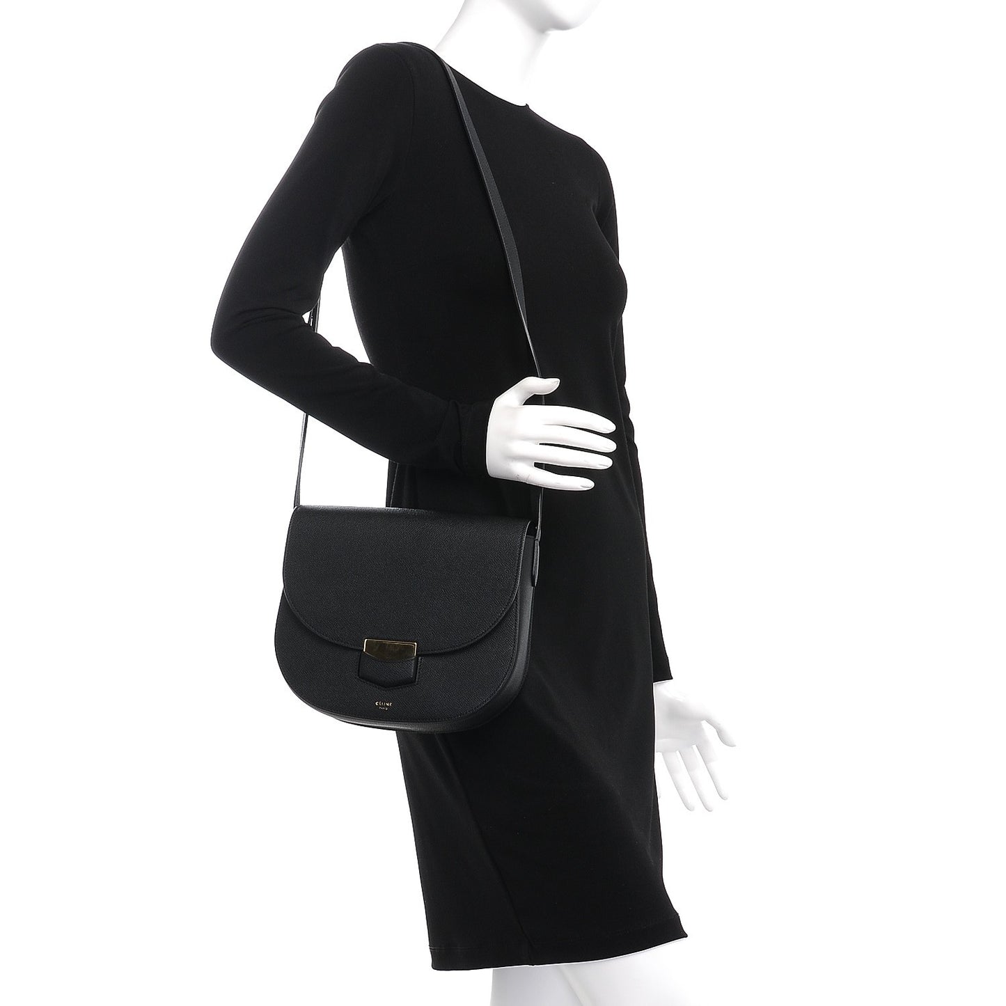 Grained Calfskin Medium Trotteur Black