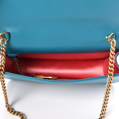Gucci Velvet Matelasse GG Marmont Mini Bag Pavone Cyan 5 of 11