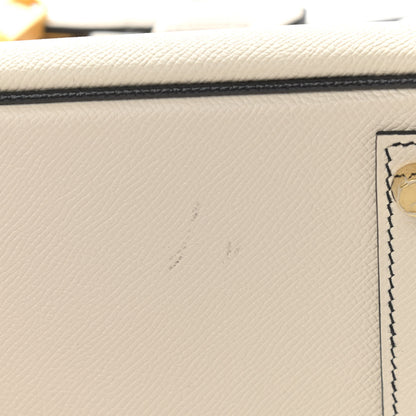 Hermes Epsom Horseshoe Bi Color Birkin 30 Craie Black 11 of 13