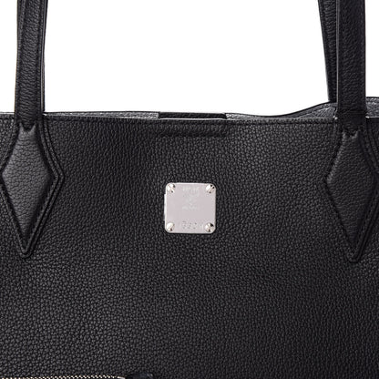 MCM Grained Calfskin Medium Yris Shopper Tote Black 7 of 9