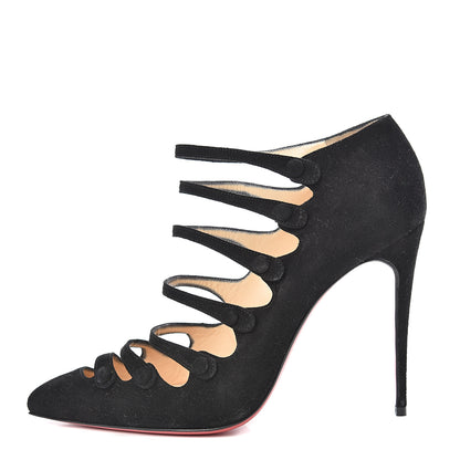 Christian Louboutin Suede Viennana 120 Strappy Booties 40 Black 1 of 12