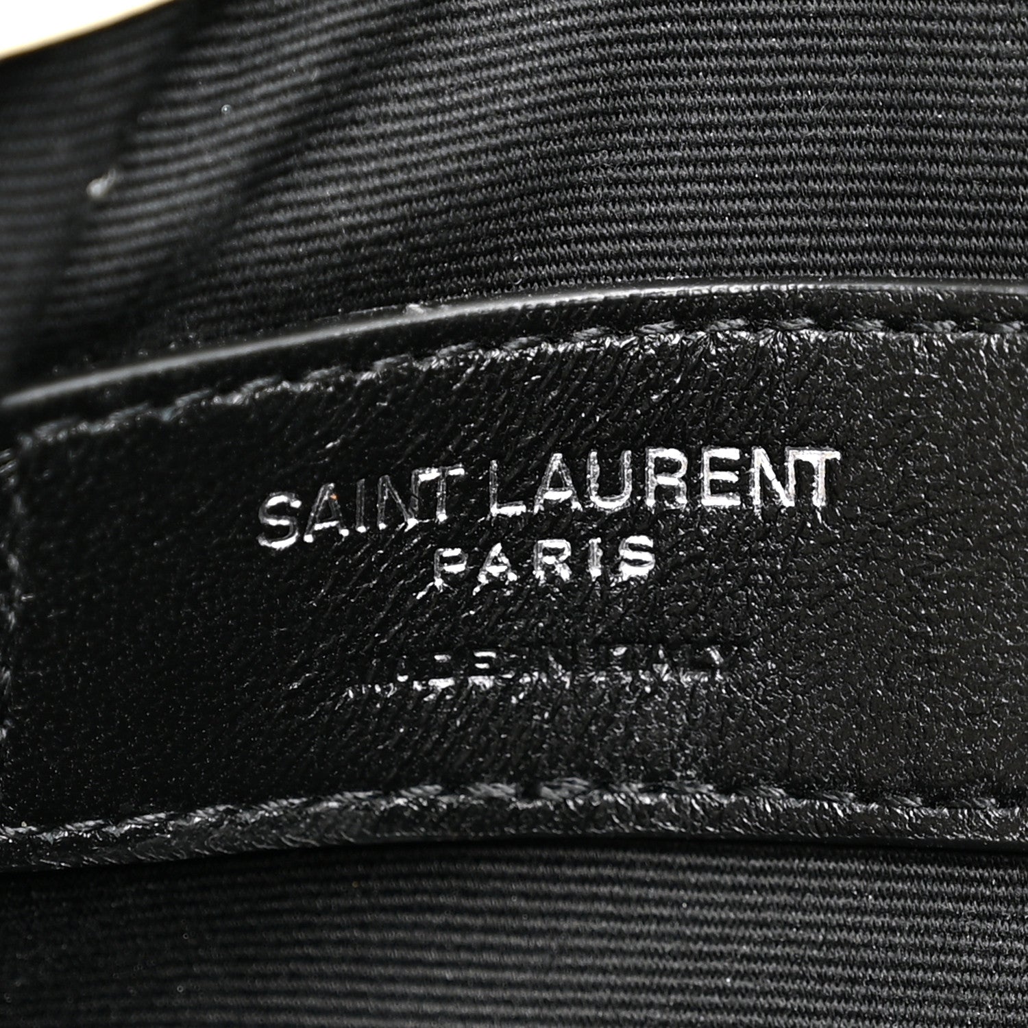 Saint Laurent Calfskin Crocodile Embossed Uptown Monogram Pouch Crema Soft 6 of 10