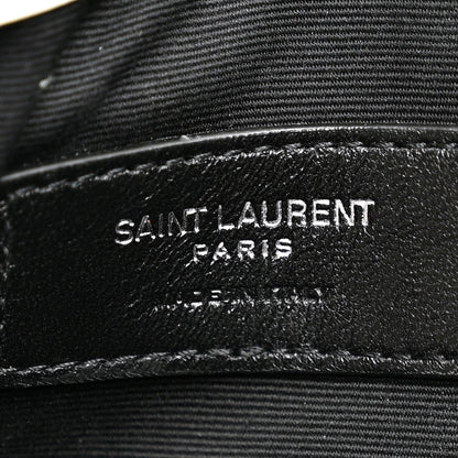 Saint Laurent Calfskin Crocodile Embossed Uptown Monogram Pouch Crema Soft 6 of 10