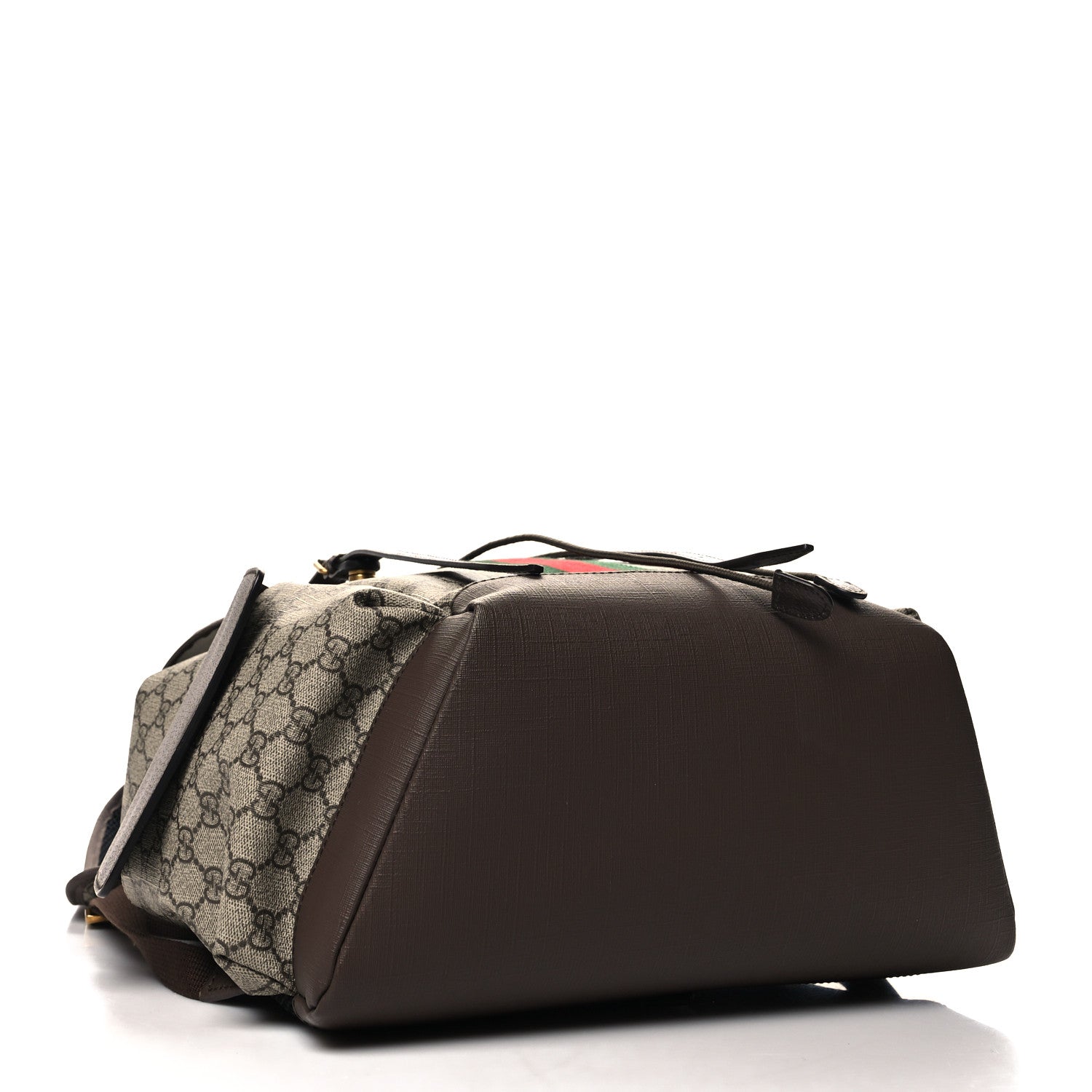 Gucci GG Supreme Monogram Medium Ophidia Double Buckle Backpack Brown 4 of 10