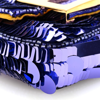 Fendi Sequin Paillettes Shiny Nappa Sex and the City Nano Maxi Buckle Baguette Charm Viola Purple 7 of 8