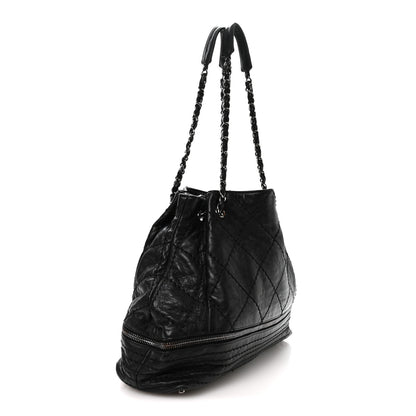 Chanel Lambskin Stitched Expandable Tote Black 2 of 11