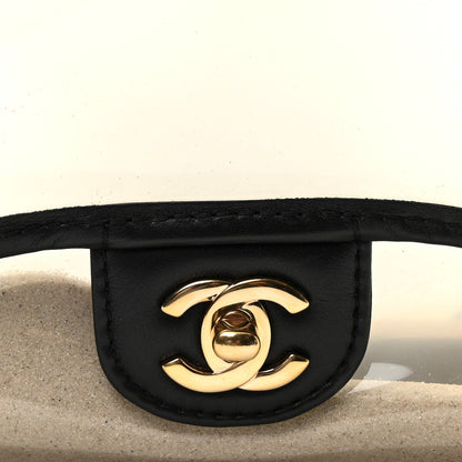 Chanel Lambskin PVC Sand By The Sea Flap With Pearl Strap Black 7 of 9